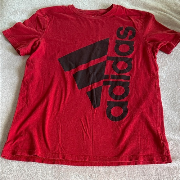 Adidas Kids Red Tee with Black Logo - Picture 1 of 1
